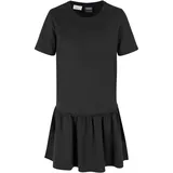 URBAN CLASSICS Girls Valance Tee Dress, Sommer Volantkleid für Mädchen, Kurzarm, black, 122/128