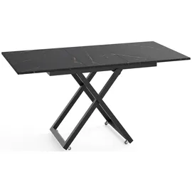 WFL GROUP Axen Schwarz Marmor 120-160 x 80 x 38-75 cm