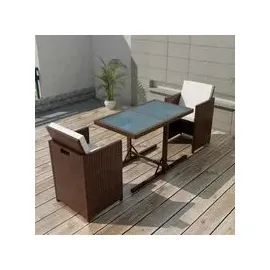 vidaXL Bistroset 3-tlg. braun
