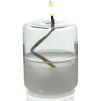 MARELIDA LED Kerze im Glas Öllampe Flüssigwachs Optik flackernd Timer H: 13cm rund