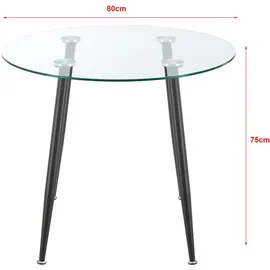 [en.casa] Esstisch, Humppila 80x75 cm Schwarz