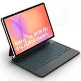 Bettdow für Samsung Galaxy Tab S10 Lite/Tab S10 FE/Tab S9 FE 10.9" und Tab S9 11" Tastatur Hülle, Schwebendes Magnetisches Design mit Trackpad & AI-Taste, QWERTZ-Layout Beleuchtete Tastatur, Schwarz