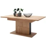 Mid.you Esstisch, Anthrazit, Eiche Bianco, Holz, Holzwerkstoff, Balkeneiche, massiv, furniert, rechteckig, Säule, 100x78x180-280 cm, Made in EU, ausziehbar, Esszimmer, Tische, Esstische, Esstische ausziehbar