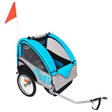 vidaXL Kinderanhänger grau/blau