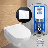 Villeroy & Boch O.novo Compact Komplett-SET Wand-WC mit neeos Vorwandelement,, 5688HRR1+16791WH#SET,