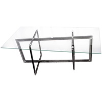 Esstisch (180x80 cm H=75 cm) BUSK-T Wohnzimmertisch Esszimmertisch Schreibtisch  modernes Design Glastisch Glas Loft Handmade Vintage Deco