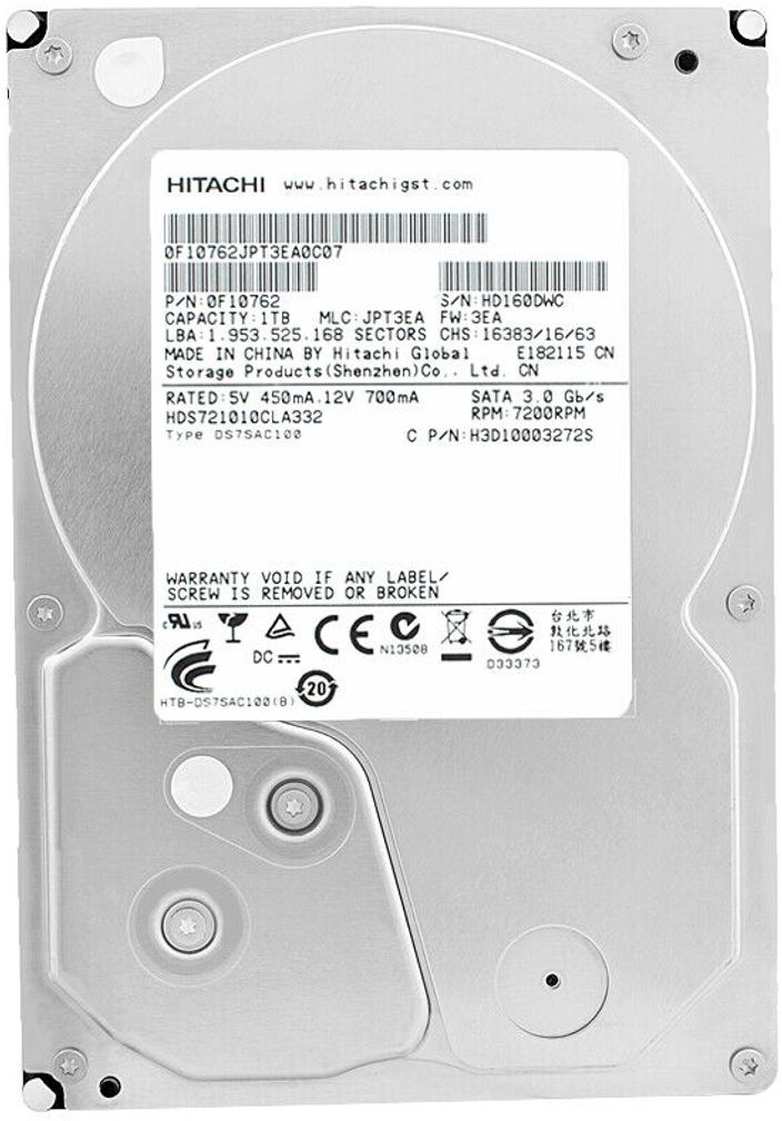 Hitachi Deskstar 7K1000.C 1TB SATA 3,5" HDD Festplatte HDS721010CLA332