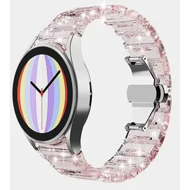 system-s Armband 20 mm aus PC für Samsung Galaxy Watch 5 4 Smartwatch in Glitzer Pink