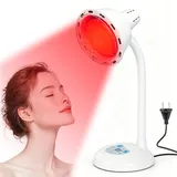 Rotlichtlampe Wärmelampe 100W mit Timer, Infrarot-Wärmelampe, 10 Temperaturstufen, Tragbare Wärmestrahler für Infarotlichtlampe, Rotlichtlampe Wärmelampe Rücken mit Schutzgitter für Zuhause, Büro