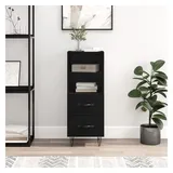 vidaXL Sideboard Schwarz 34,5x34x90 cm Holzwerkstoff