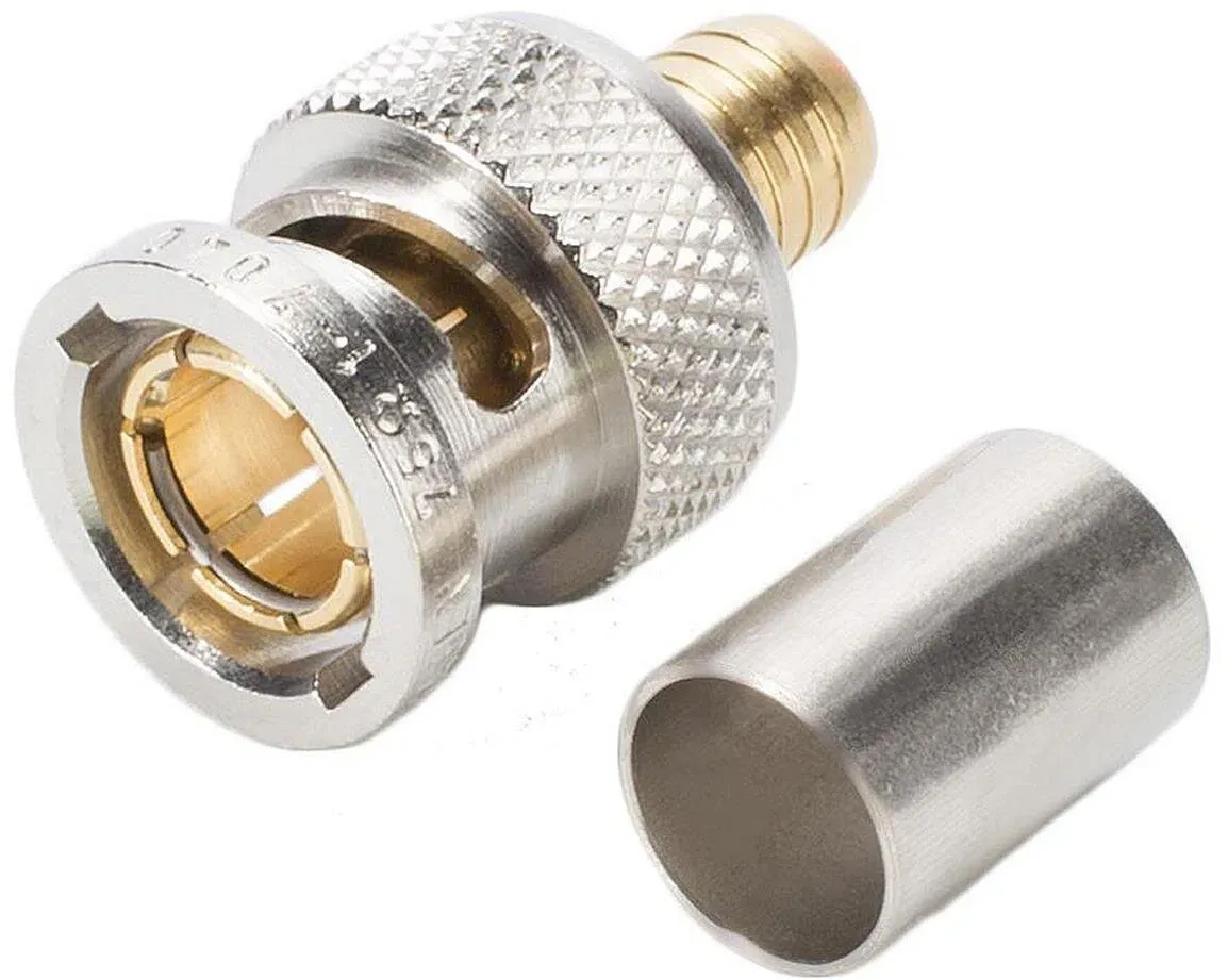 DAMAR & HAGEN BNC HD-SDI Crimp-Kabelstecker, gerade, nickelfarben
