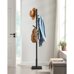 VASAGLE Garderobenständer, Kleiderständer, Massivholz, freistehend, Baumform, 8 Haken für Jacken, Hüte, Taschen, Eingangsbereich