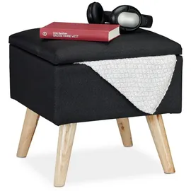 Relaxdays Hocker mit Stauraum 10029605_46 schwarz, 1 St.
