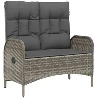 Furnicato Gartenbank mit Liegefunktion und Kissen 107 cm Poly