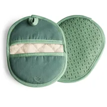 Springlane Topflappen-Set 2-TLG. Mint, Silikon & Baumwolle, hitzebeständig