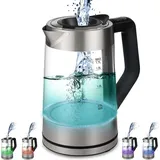 Ecosa Glas Wasserkocher Temperatureinstellung Easy Fill LED 1.7L