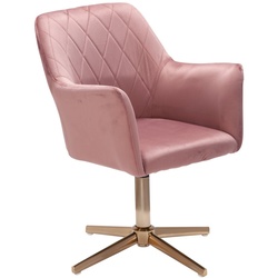 KADIMA DESIGN Loungesessel Sessel-Drehstuhl für dein Homeoffice: TANARO – mit Armlehnen, Armlehnen rosa