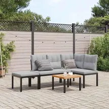 vidaXL Gartenbank-Set 4-tlg. 63 x 78 x 110 cm Schwarz