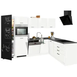 kochstation Winkelküche L-Form 290 cm weiß