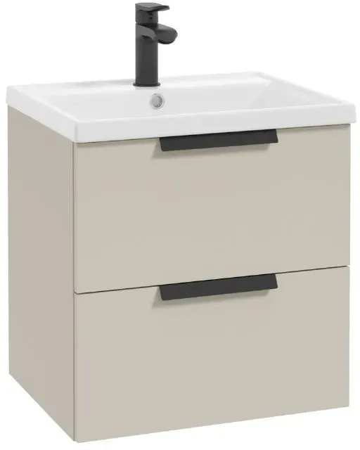Neuesbad Serie 40 Waschtischunterschrank mit 2 Schubladen, B:500,H:500,T:400mm, Korpus/Front: kaschm NB1DF001-D-050331