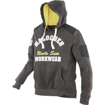 Uncle Sam Strickfleecehoodie in oliv melange/gelb | Gr.: M