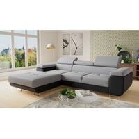 Sofnet Ecksofa Divo, mit Schlaffunktion und Bettkasten, Schlafsofa mit einstellbare Kopfstützen - Wohnlandschaft schwarz