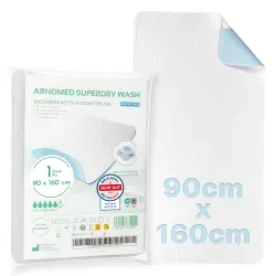 ARNOMED SUPERDRY WASH Waschbare Bettschutzunterlage, 4-lagig 631-90x160 , 1 Karton = 20 Stück, Maße: 90 x 160 cm