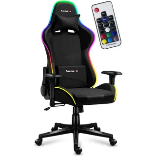 meester group sp. z o.o. Huzaro Force 6.2 RGB LED Beleuchtung Gaming Stuhl Gamer Bürostuhl Schreibtischstuhl Gamer Kopfstütze Lendenstütze | bis 130 kg belastbar | Schwarz