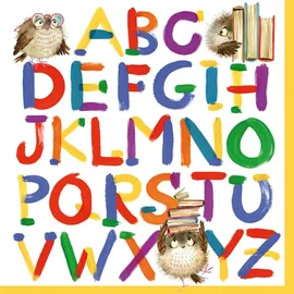 Ti-Flair 20 Servietten ABC, Schulanfang Alphabet 33x33cm