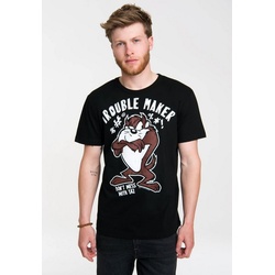 LOGOSHIRT T-Shirt Tasmanischer Teufel - Looney Tunes mit tollem Frontprint schwarz XS