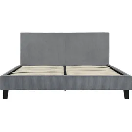 Habitat et Jardin Habitat Garten Bett, Grau Textil, 190x140 cm, Schlafzimmer, Betten, Polsterbetten