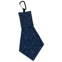 kda Mikrofasertuch Reinigungstuch Brillenputztuch -Pocket- 18,5 x 9,5 cm mit Karabiner | Anhänger zusammenfaltbar | Optikerqualität (Cubes/Blau)