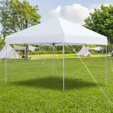 NAIZY Faltpavillon 3x3 m Pavillon Wasserdicht Gartenpavillon mit Tragetasche Faltbar Zelt Polyester Partyzelt UV-Schutz Metall-Verstrebungen, Weiß
