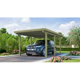 Weka Flachdach-Einzelcarport 617 Gr.1 mit PVC-Dachplatten 322 cm x 512 cm