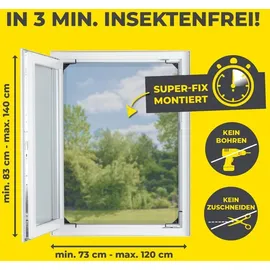EasyMaxx Insect Protect Teleskop-Insektenschutzgitter mit Netz | anthrazit