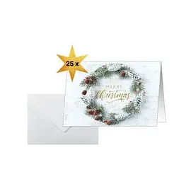 Sigel Weihnachtskarten Christmas wreath DIN A6