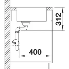Blanco Subline 500-IF SteelFrame weiß + Handbetätigung + InFino
