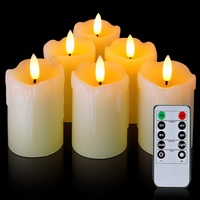 Homemory Flammenlose LED Kerzen mit Fernbedienung, Teelichter mit Timer, 5,1 x 7,6 cm, flackernde Votivkerzen, realistische batteriebetriebene Kerzen, 6 Stück für Hochzeit...