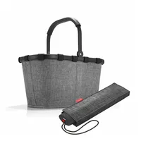 REISENTHEL® Einkaufskorb carrybag Set Twist Silver, mit umbrella pocket mini grau