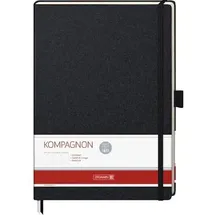 Brunnen Notizbuch Kompagnon Klassik A4 kariert 96 Blatt 80g/qm schwarz