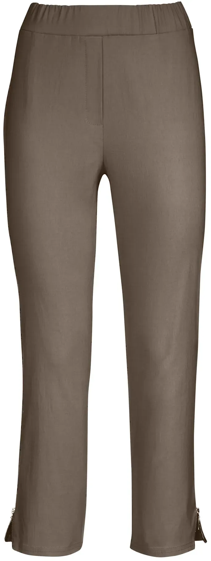 7/8-Hose ADELINA, Damen, Gr. 36, Normalgrößen, grau (taupe), 70% Viskose, 27% Polyamid, 3% Elasthan, unifarben, 7/8-Länge, Hosen 7/8-Hose