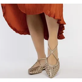 Gioseppo Leskovic Ballerinas aus Leder, Blau, mit Schnürung für Damen, Platinfarben, 38 EU