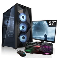 SYSTEMTREFF Gaming Komplett PC Set AMD Ryzen 7 5700X 8x4.6GHz | AMD Radeon RX 6750 XT DX12 | 1TB M.2 NVMe | 32GB DDR4 RAM | WLAN Desktop Paket Computer für Gamer, Gaming