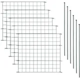 Estexo Teichzaun Gartenzaun 11tlg Set Zaun 5 Zaunelemente Gitterzaun Anthrazit