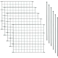Estexo Teichzaun Gartenzaun 11tlg Set Zaun 5 Zaunelemente Gitterzaun Anthrazit