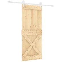 vidaXL Schiebetür rechts 100 x 210 cm Braun/Weiß