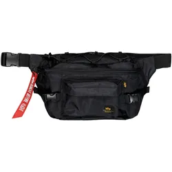 Gürteltasche ALPHA INDUSTRIES "Alpha Industries Accessoires - Bags Combat Waistbag", schwarz, Obermaterial 1: 50% Nylon, 50% Polyester, Obermaterial 2: 100% Polyester, Futter: 100% Nylon, Taschen