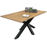 SAM Outillage Esstisch 140 x 80 cm Akazie massiv naturfarben Schweizer Kante Spider-Gestell ABBY