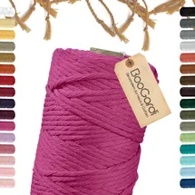BooGardi Makramee Garn · Magenta 5mm x 100m · 3mm oder 5mm · viele Farben · Baumwollkordel · Baumwollgarn · DIY Bastelkordel · Kordelband