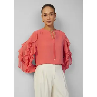 s.Oliver Langarmbluse Bluse Leichte Chiffonbluse mit Rüschenärmeln rosa|rot 4XL (48)